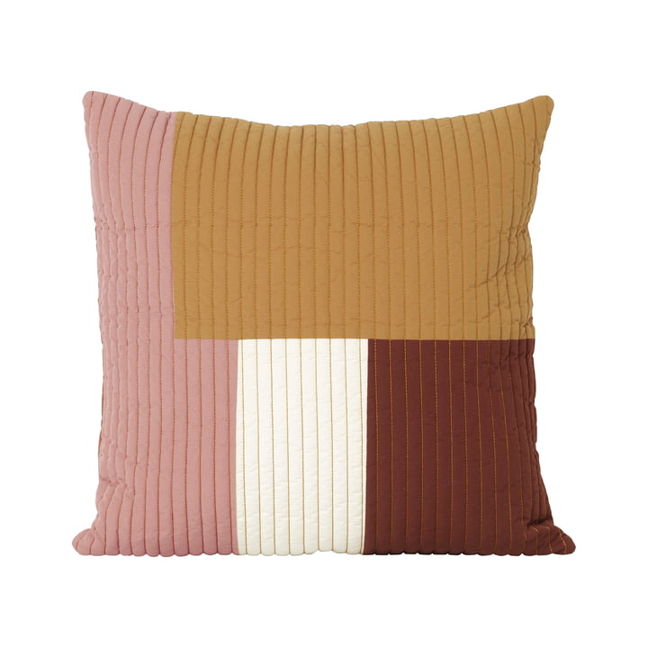 Shay quilt cushion, 50 x 50 cm in mustard by ferm Living