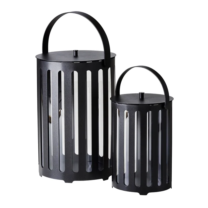 Light tube lanterns by Cane-line in lava gray