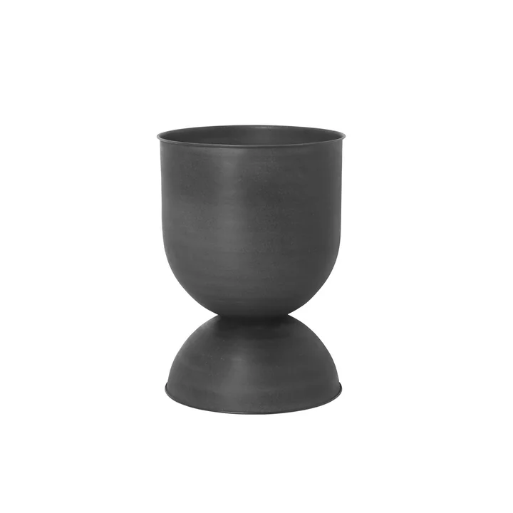 Hourglass Flowerpot small, Ø 31 x H 42.5 cm in black / dark gray by Ferm Living