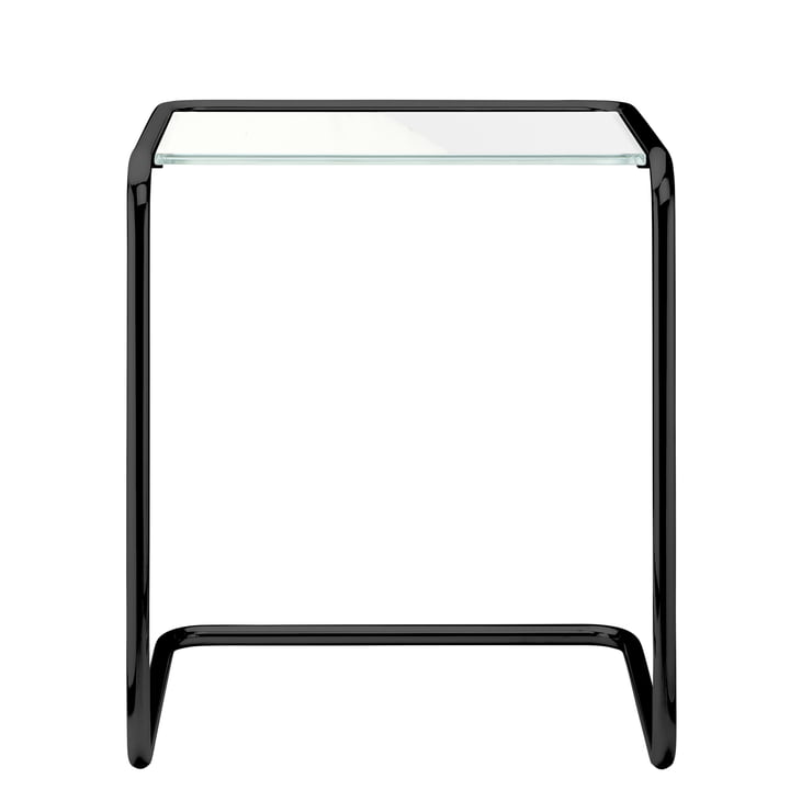 B 97 a Side table, 34,5 x 41,5 cm, frame deep black RAL 9005 / Glass (All Seasons) by Thonet 