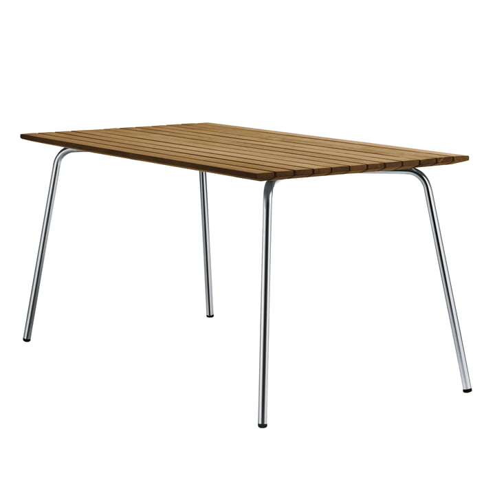 S 1040 garden table, 150 x 78 cm, frame stainless steel round tube / table top Iroko by Thonet 