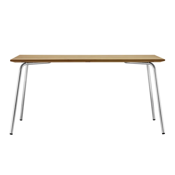 S 1040 garden table, 150 x 78 cm, frame stainless steel round tube / table top Iroko by Thonet 