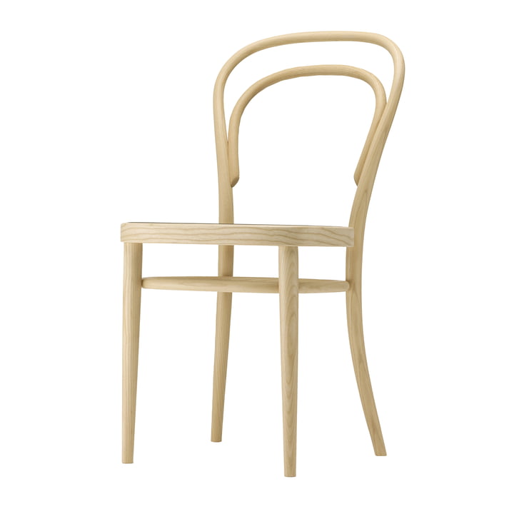 214 M bentwood chair from Thonet with trough seat molded plywood / light oiled ash (Pure Materials)