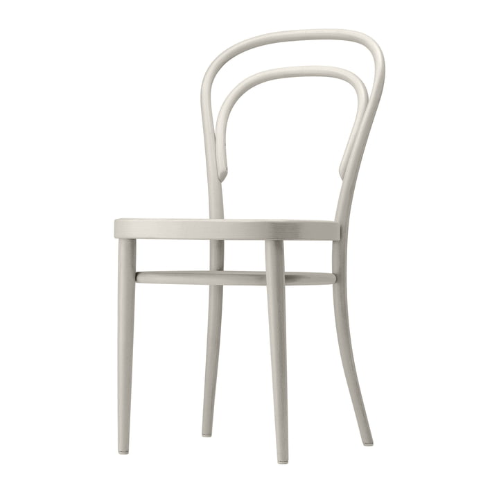 214 M bentwood chair from Thonet with trough seat molded plywood / beech white glazed (TP 200)