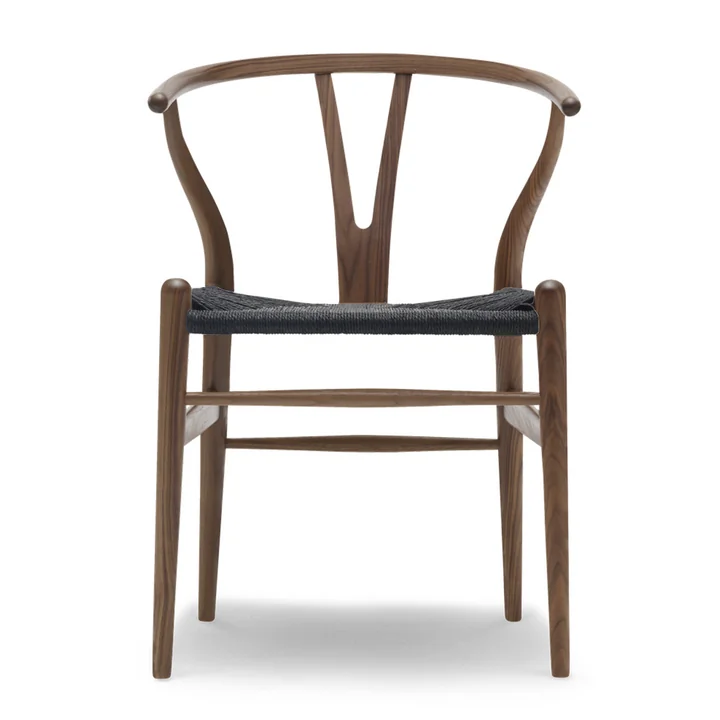 CH24 Wishbone Chair from Carl Hansen in walnut oiled / black wickerwork