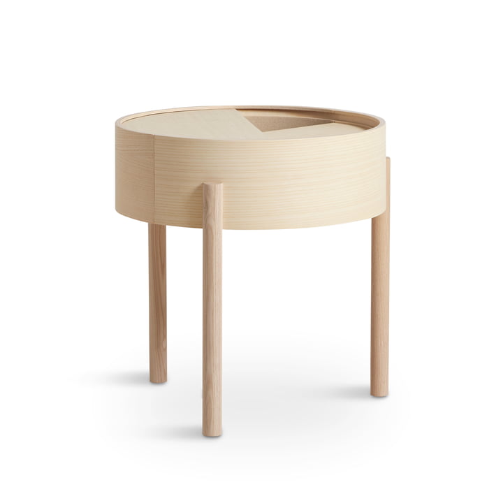 Arc Side table Ø 42 cm H 45 cm from Woud in ash white pigmented
