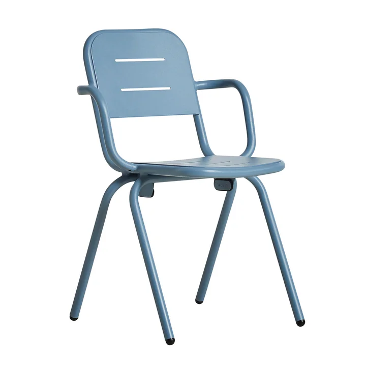 Ray Café Armchair by Woud in blue