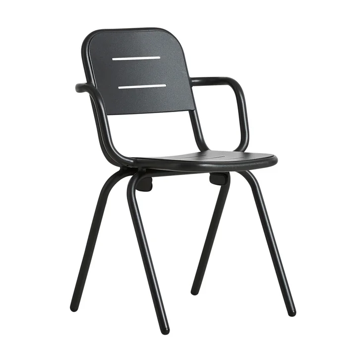 Ray Café Armchair from Woud in charcoal