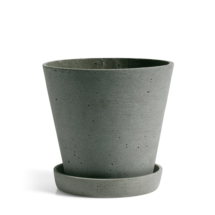 Flowerpot with saucer L from Hay in green