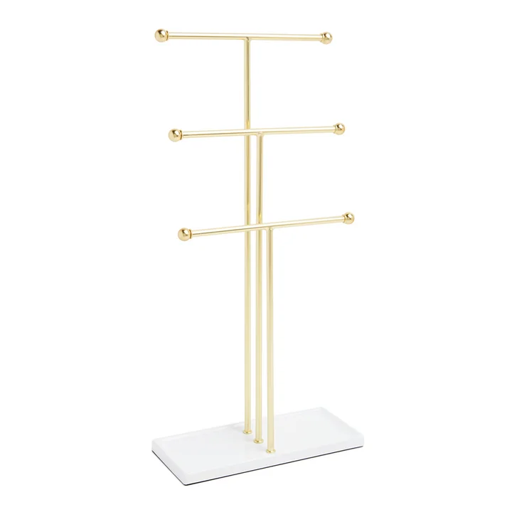 Trigem Jewelry stand from Umbra in brass / white