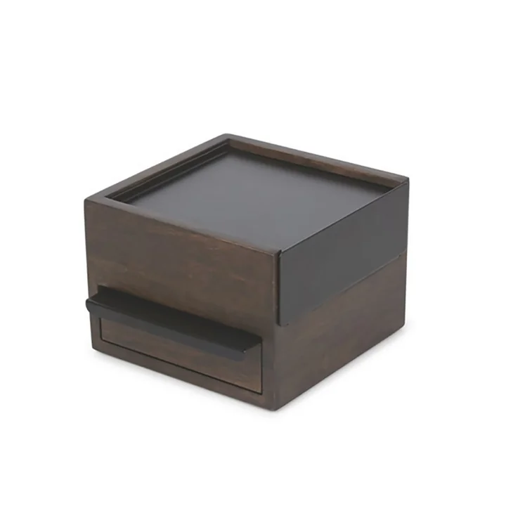 Stowit Mini jewellery box from Umbra in walnut / black