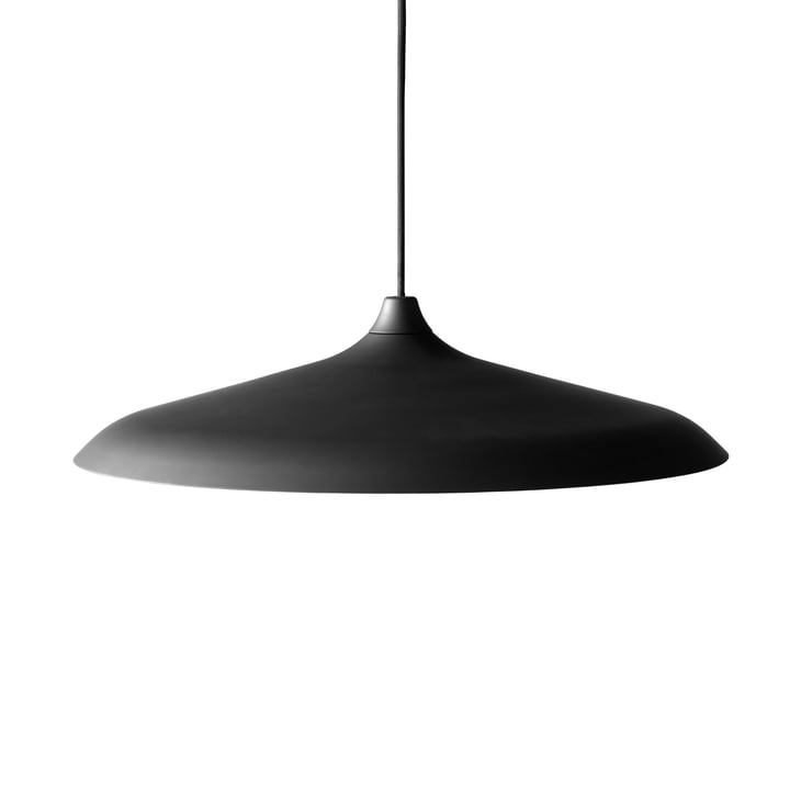 Circular pendant luminaire in black aluminium by Menu 