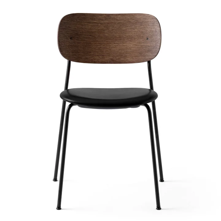Co Dining Chair in black / leather black / stained oak from Audo