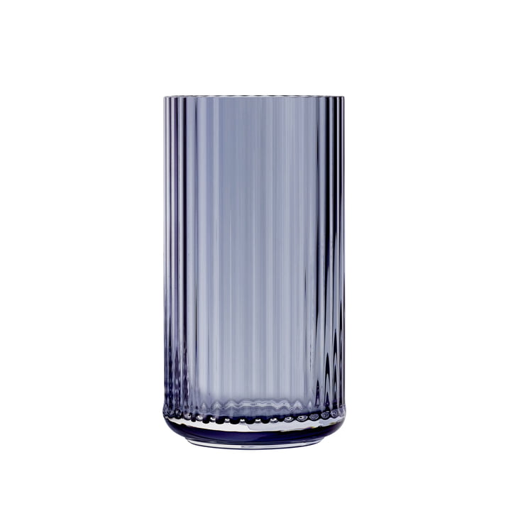 Glass vase H 20 cm from Lyngby Porcelæn in blue