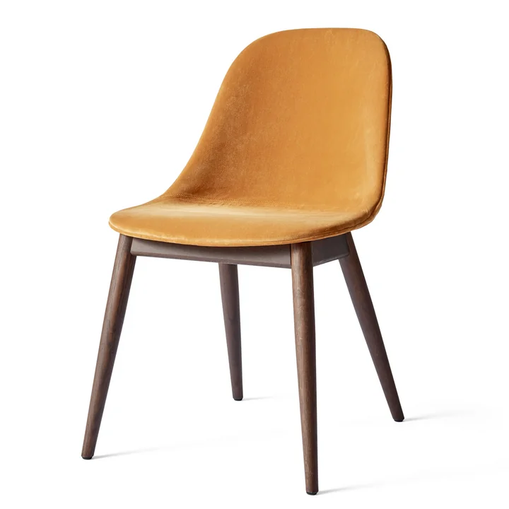 Harbour Dining Side Chair from Audo in dark stained brown in City Velvet