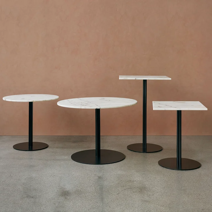 Harbour Column bistro table from Audo in different heights and shapes