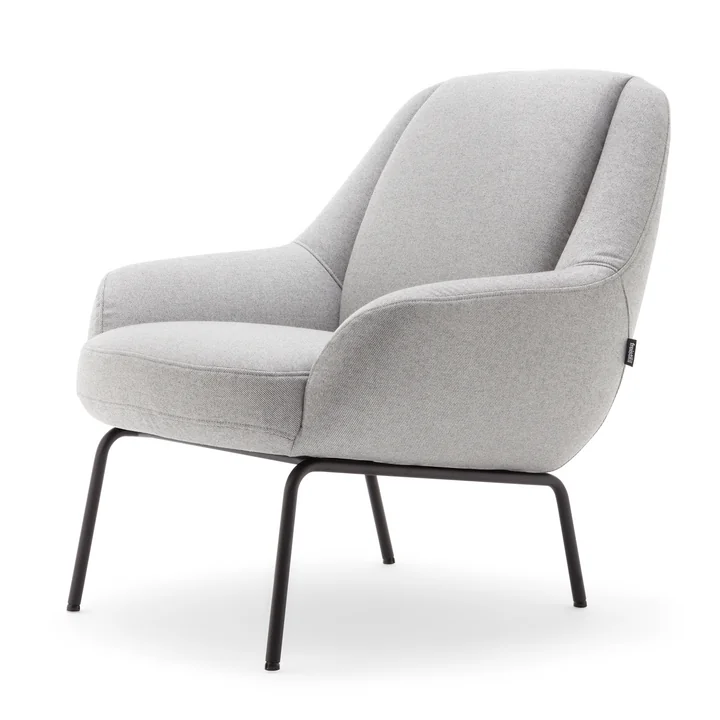 138 Armchair from freistil in deep black (RAL 9005) / silk grey (5467) 