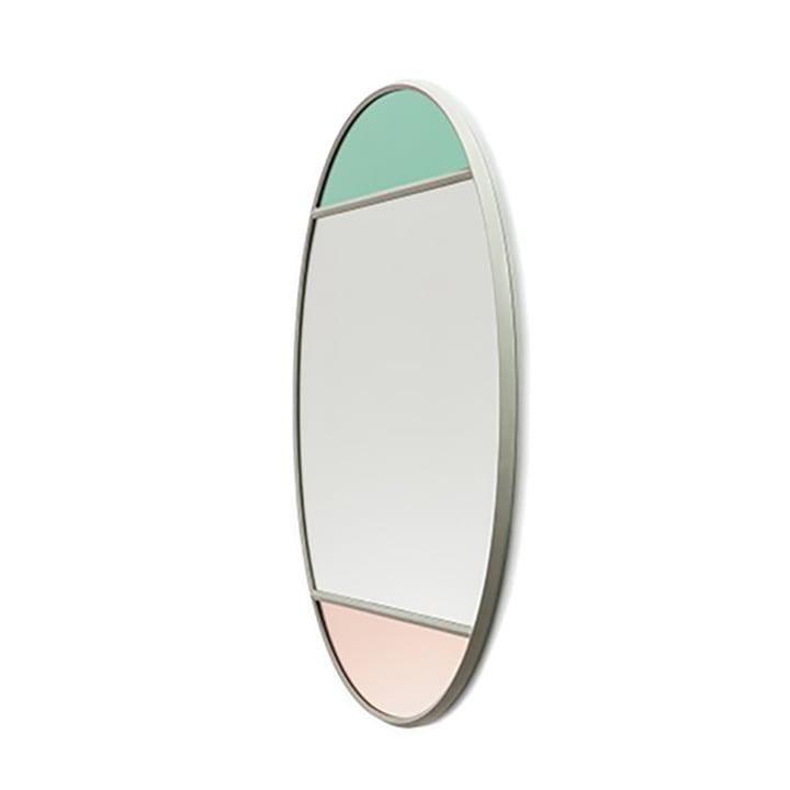 Vitrail wall mirror oval 50 x 60 cm from Magis in light grey / multicoloured