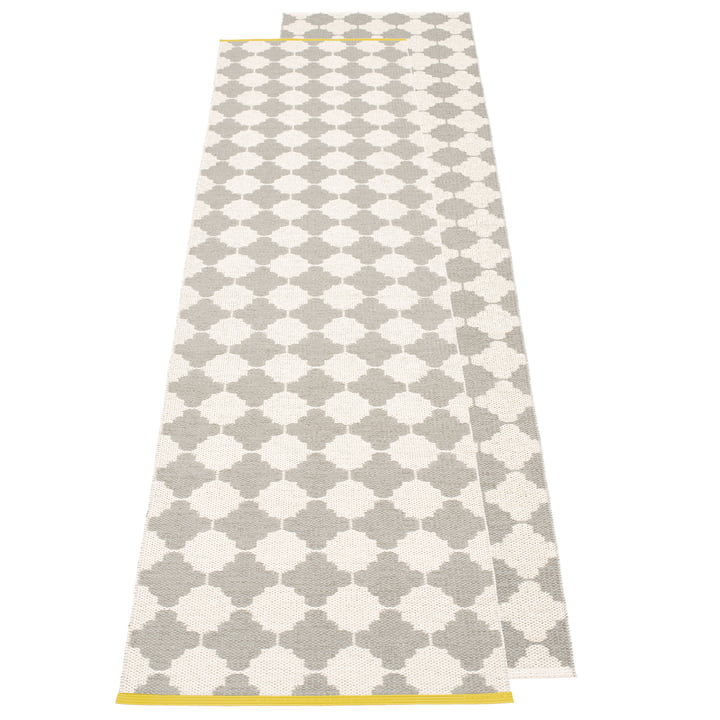 Marre reversible carpet, 70 x 225 cm in warm grey / vanilla by Pappelina 