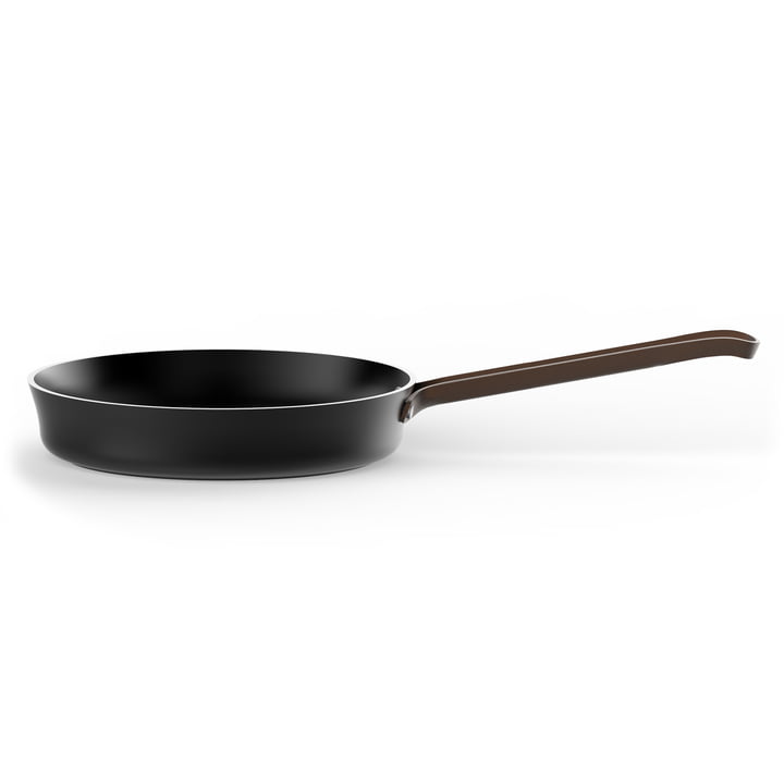 Edo pan with non-stick coating Ø 24 cm from Alessi in stainless steel black
