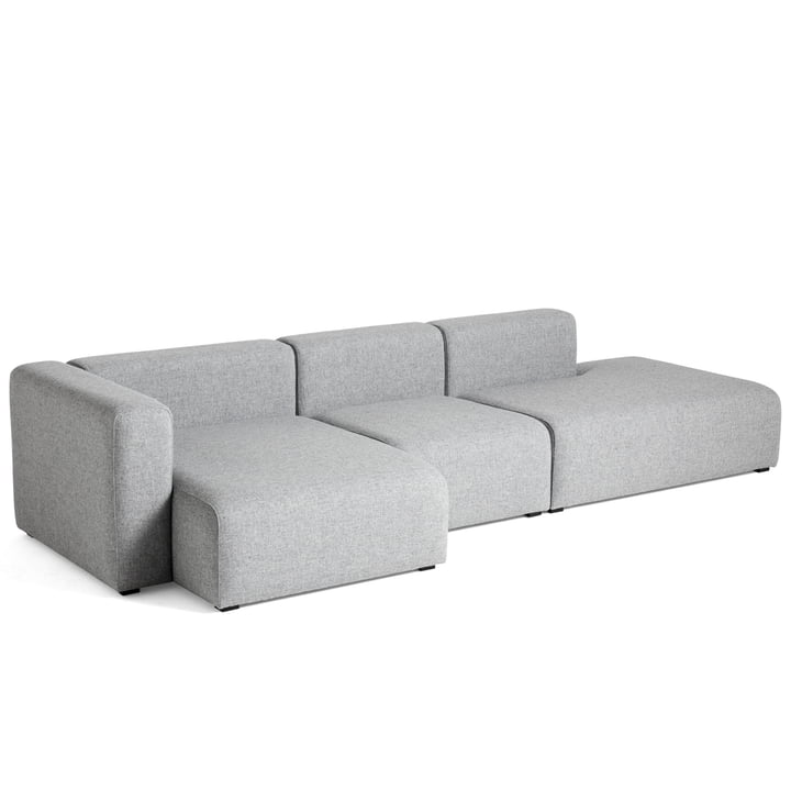 Mags Sofa 3 seater combination 4 with armrest left from Hay in grey (Hallingdal 130)
