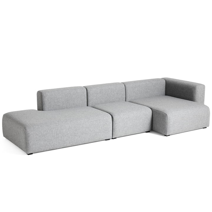 Mags Sofa 3 seater combination 4 with armrest right from Hay in grey (Hallingdal 130)
