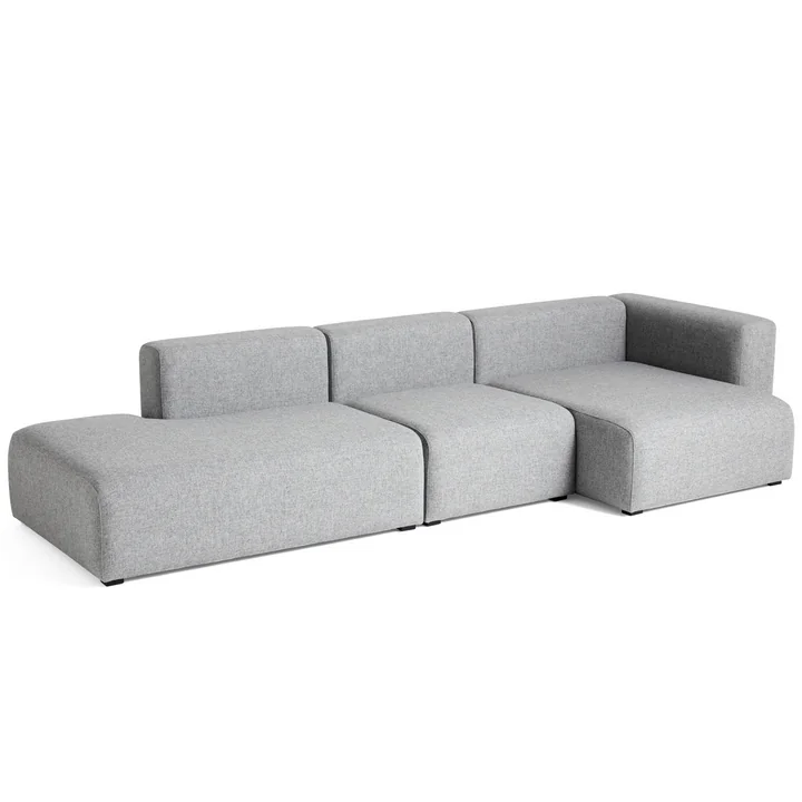 Mags Sofa 3-seater combination 4 with armrest right from HAY in gray ( Hallingdal 130)
