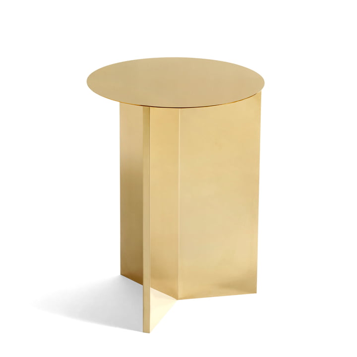 Slit Table High, Ø 35 x 47 cm by Hay in brass