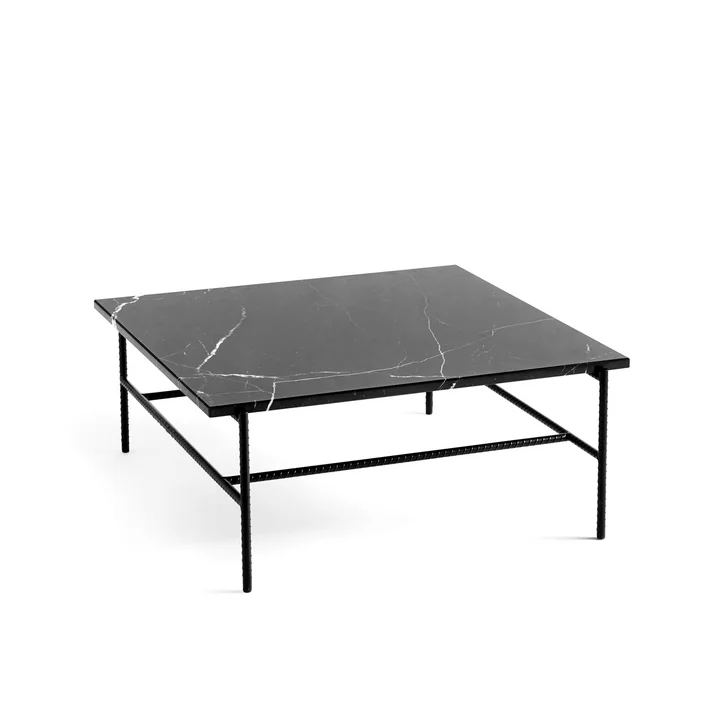 Rebar Coffee Table 80 x 84 cm from HAY in marble / black