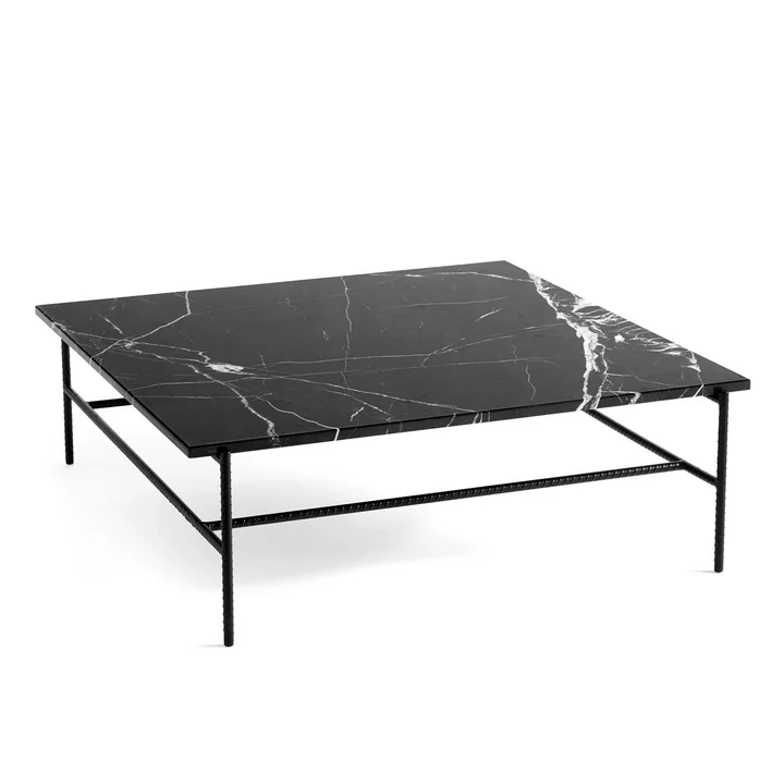 Rebar Coffee Table 100 x 104 cm from HAY in marble / black