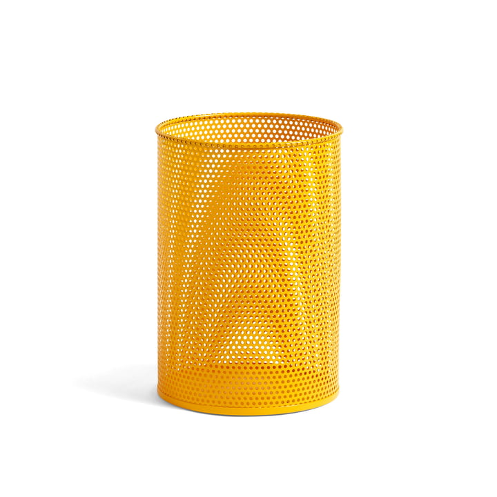 Perforated Bin M Ø 25 x H 36 cm by Hay in yellow