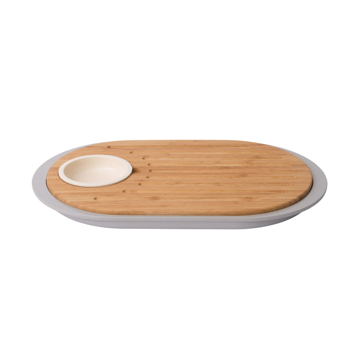 Leo double sided tapas board with serving plate from Berghoff in bamboo / grey
