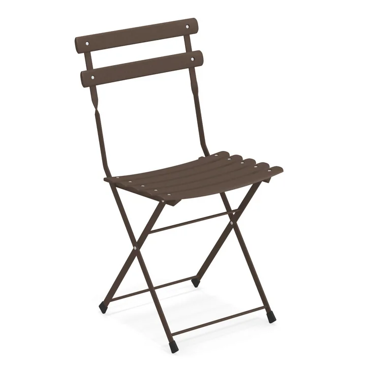 Arc en Ciel folding chair in Indian brown by Emu 