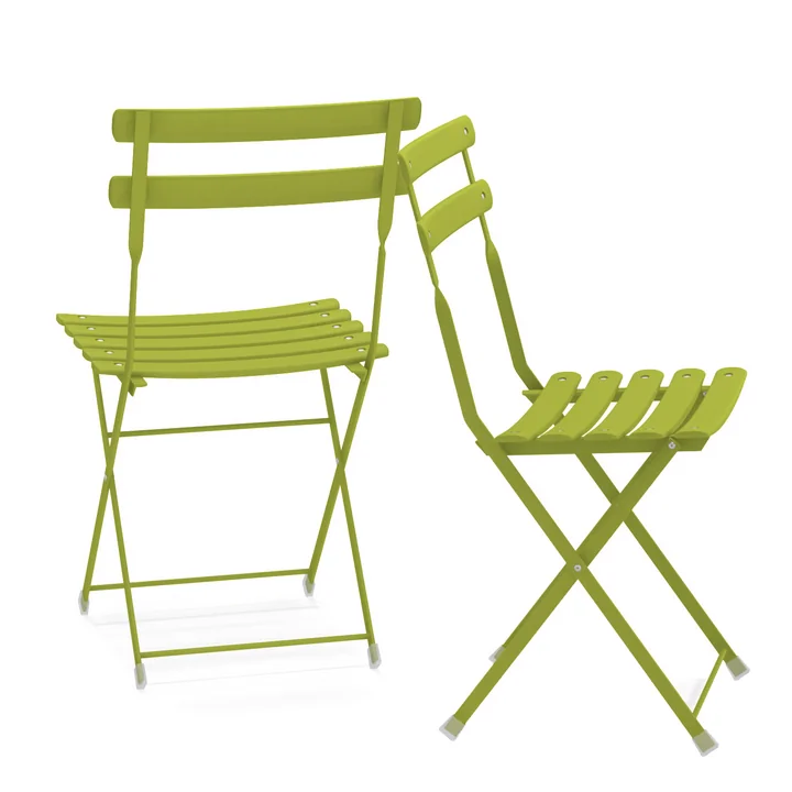 Arc en Ciel folding chair by Emu in rear and side view