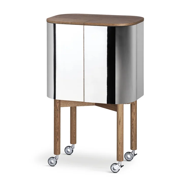 Loud bar trolley on wheels from Northern in mirrored