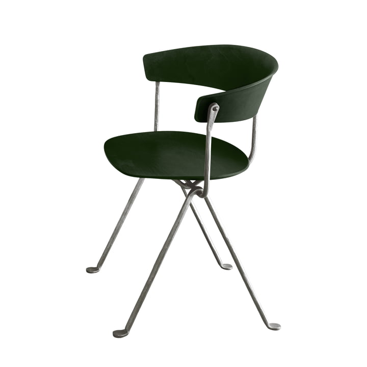 Officina chair in galvanized / dark green by Magis 