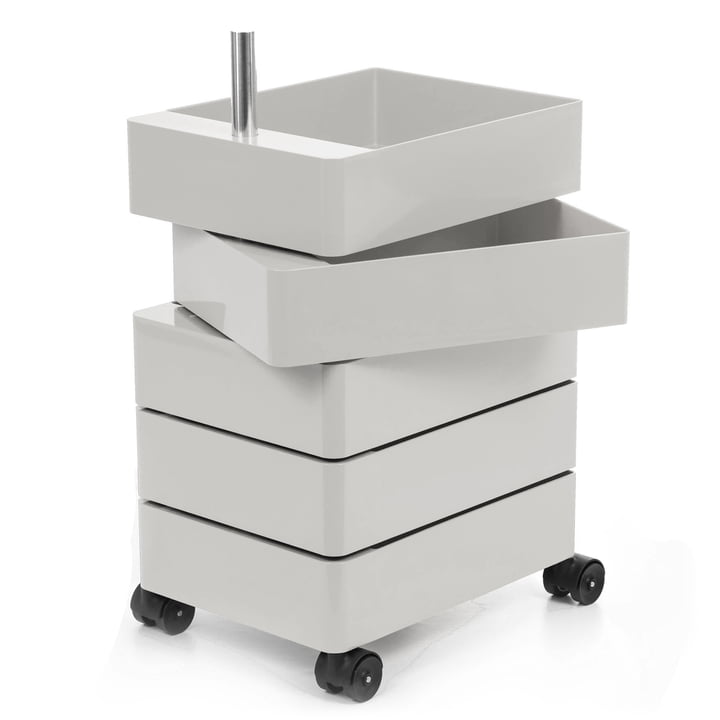 360° container with 5 drawers in light grey by Magis