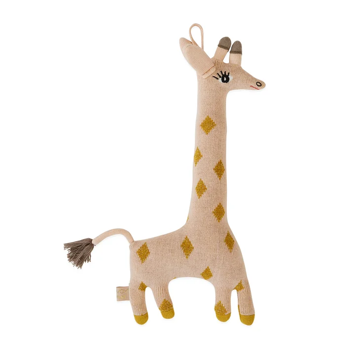 Knitted cuddly toy baby giraffe Guggi from OYOY