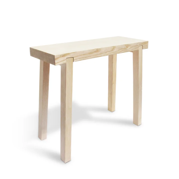 Stool bench stool from side by side made of ash wood