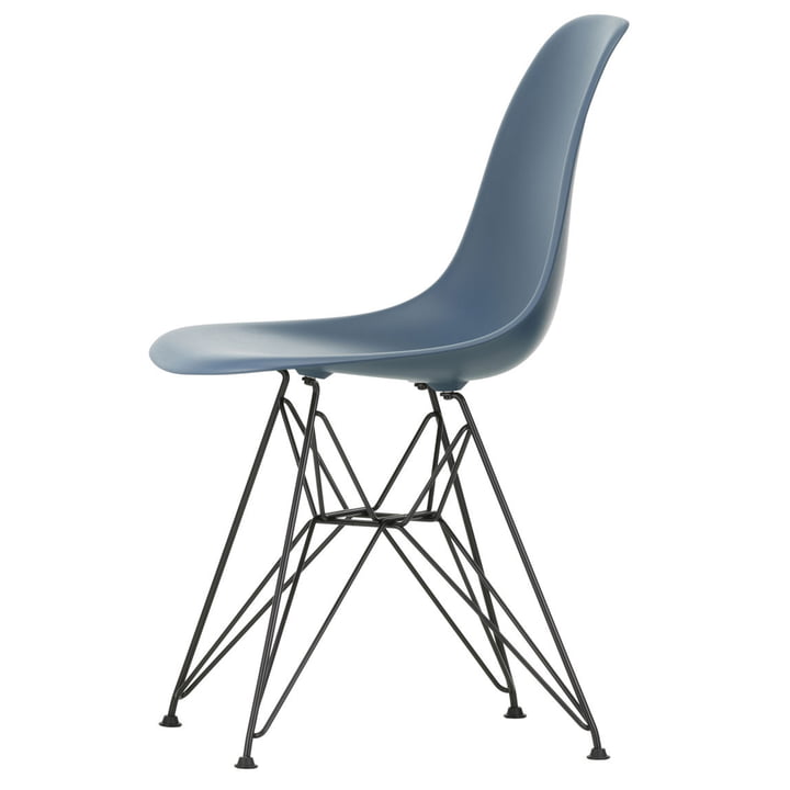 Eames Plastic Side Chair DSR by Vitra in basic dark / sea blue