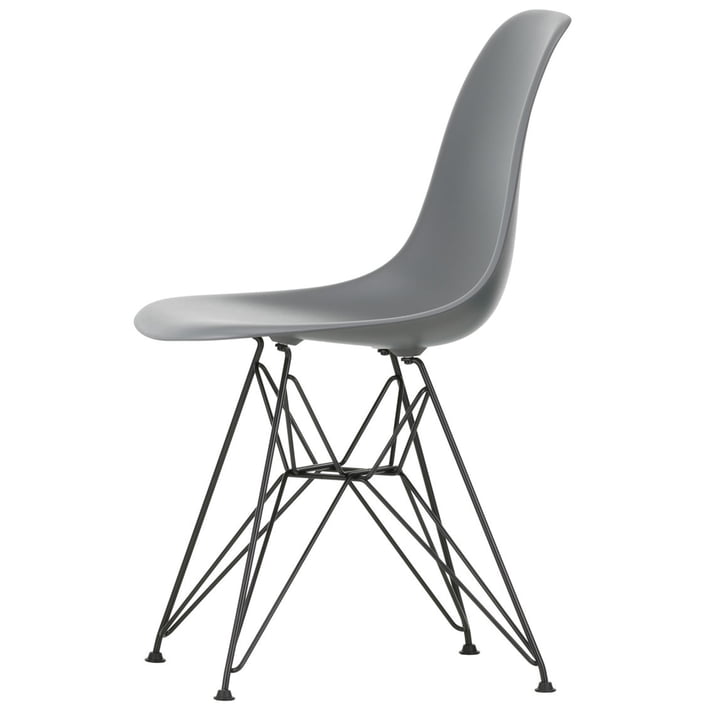 Eames Plastic Side Chair DSR by Vitra in basic dark / granite grey