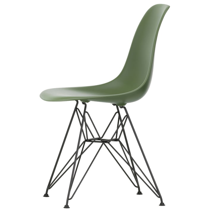 Eames Plastic Side Chair DSR by Vitra in basic dark / forest
