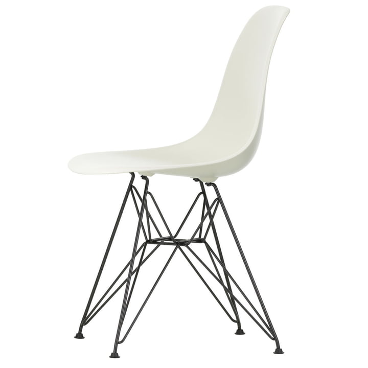 Eames Plastic Side Chair DSR by Vitra in basic dark / pebble stone