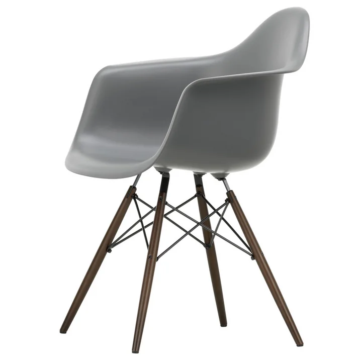 Eames Plastic Armchair DAW from Vitra in dark maple / granite gray