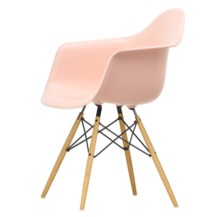Eames Plastic Armchair DAW by Vitra in maple yellowish / delicate rosé