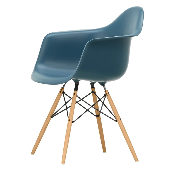 Eames Plastic Armchair DAW from Vitra in ash honey / sea blue
