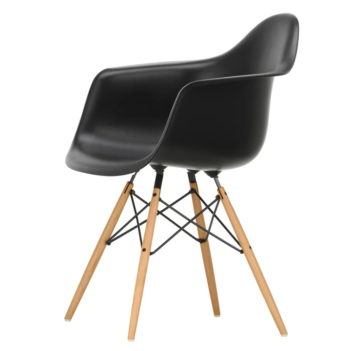 Eames Plastic Armchair DAW from Vitra in ash honey color / deep black