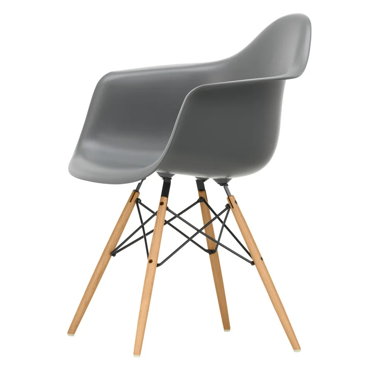 Eames Plastic Armchair DAW from Vitra in honey-colored ash / granite grey