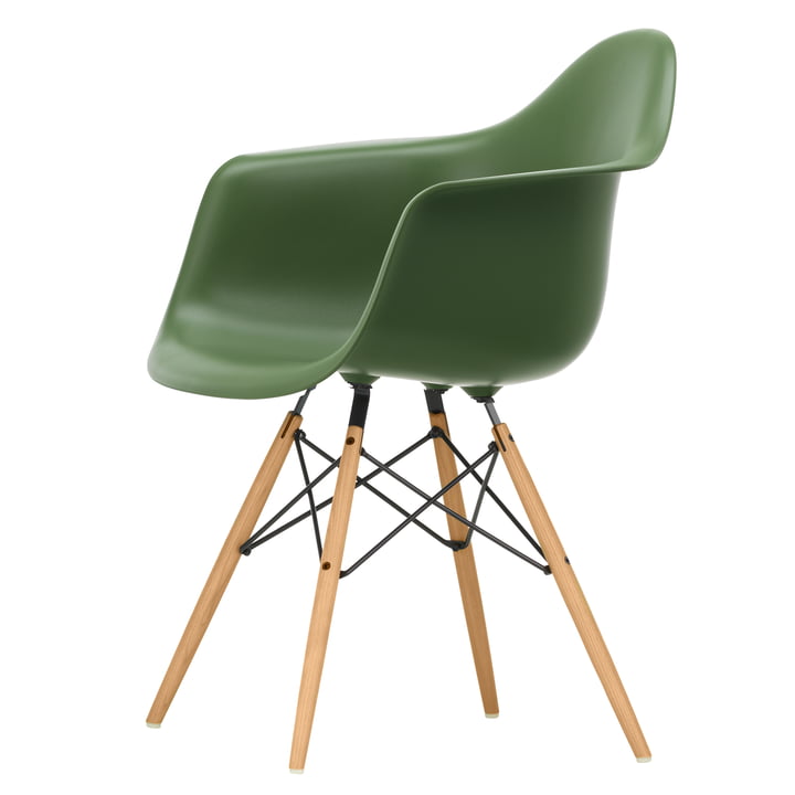 Eames Plastic Armchair DAW by Vitra in ash honey / forest