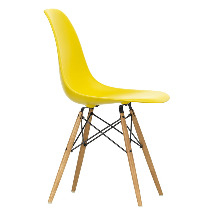 Eames Plastic Side Chair DSW by Vitra in maple yellowish / sunlight